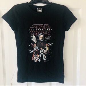 NWOT STAR WARS THE LAST JEDI graphic girls short sleeve cotton shirt Size small